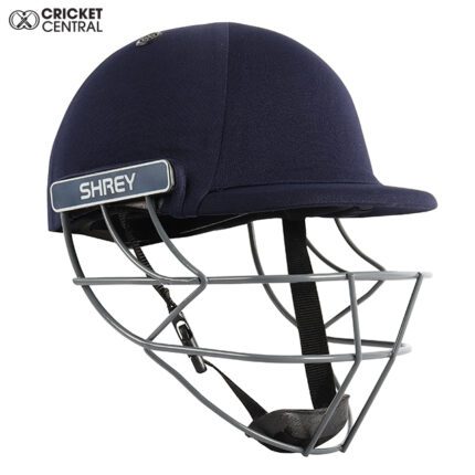 Navy Blue Cricket Helmet from Shrey with stainless steel guard