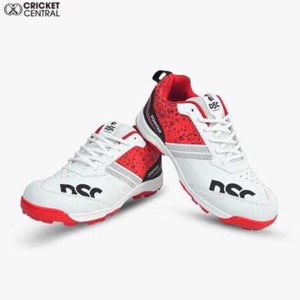 white and red cricket shoes from DSC