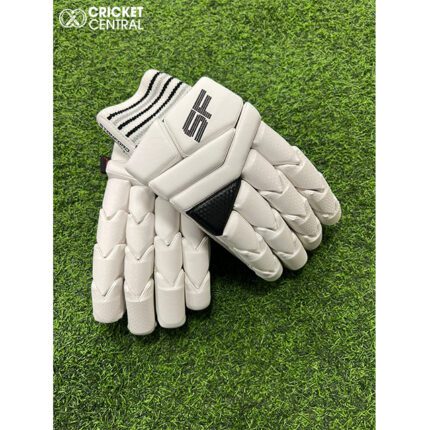 White and black cricket batting gloves from SF