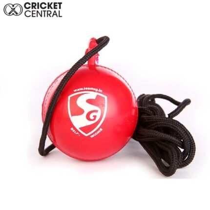 Red Ball attached to a thread from SG for hanging to practice cricket shots