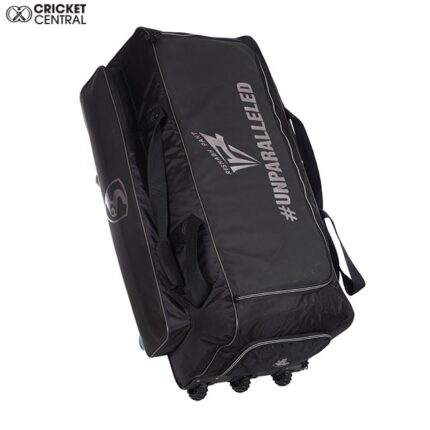 Large size black wheelie cricket kit bag from SG