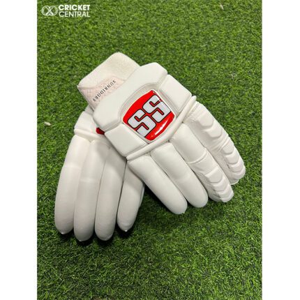 White cricket batting gloves from SS