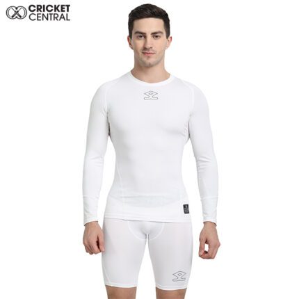 white compression full sleeves top for Cricket innerwear from Shrey