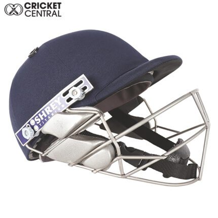 Navy blue cricket helmet Pro Guard with titanium grill from Shrey