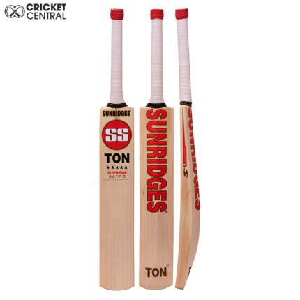 English willow cricket bat with red Sticker